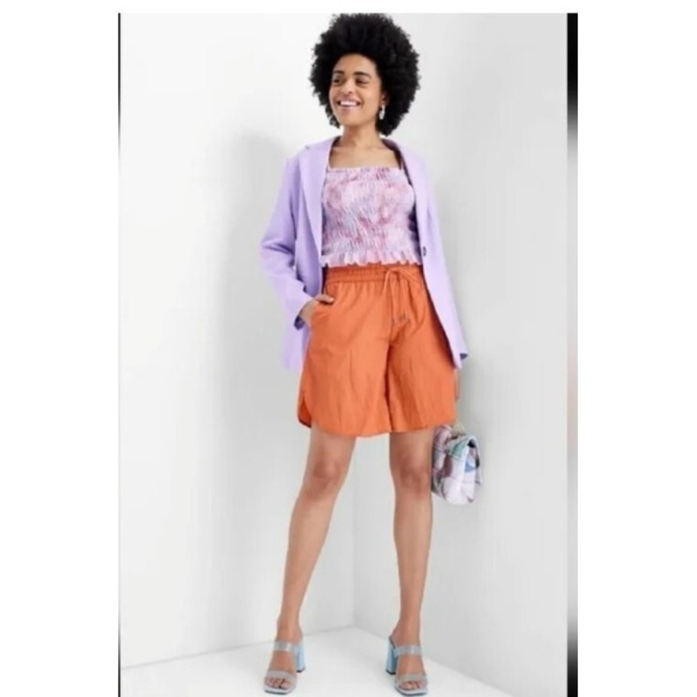 Women's  Future Collective Gabriella Karefa Johnson Orange Shorts XS NWT FR Ship